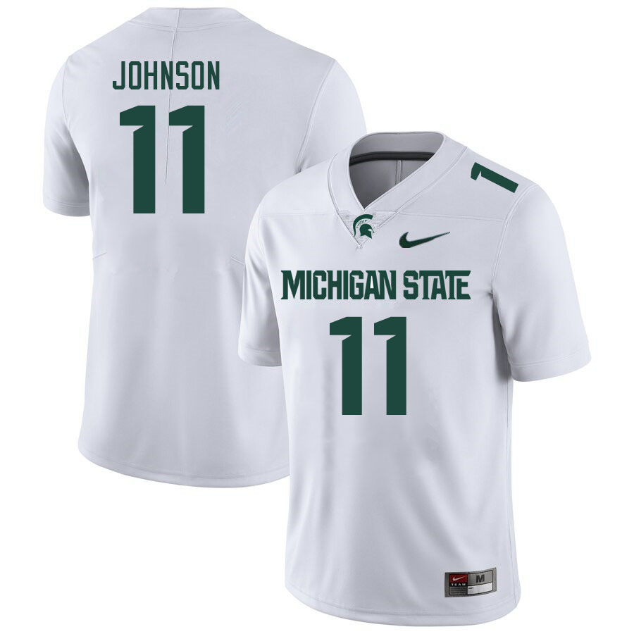 Men #11 Aziah Johnson Michigan State Spartans College Football Jerseys Stitched Sale-White